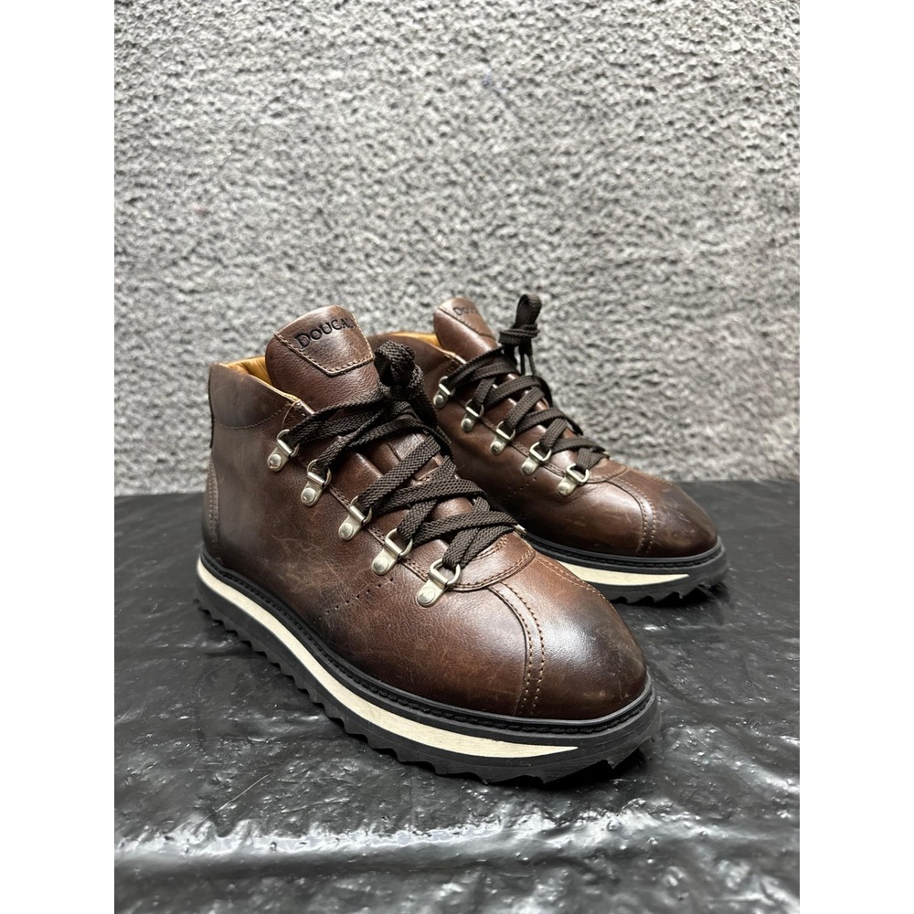 Doucal's Courmayeur Leather‎ Trekking Mountain Boots Brown Mens Size 39 EU
